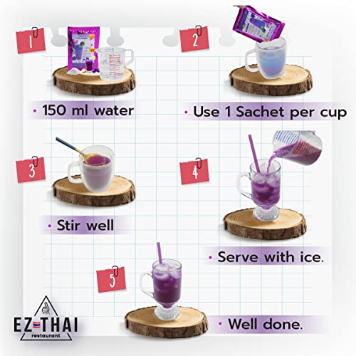 Honey Lemon Butterfly Pea Tea Mix Instant Tea Powder 50gram 5 S...