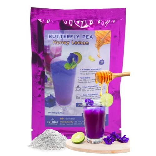 Honey Lemon Butterfly Pea Tea Mix Instant Tea Powder 50gram 5 S...