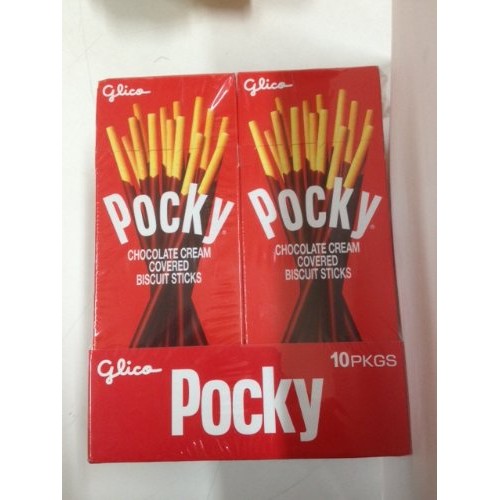 Glico Pocky Chocolate Cream Covered Biscuit Sticks Pack Of 10