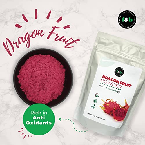 f&b superfoods Dragon Fruit Powder for Baking & Drink 8oz - Pi...