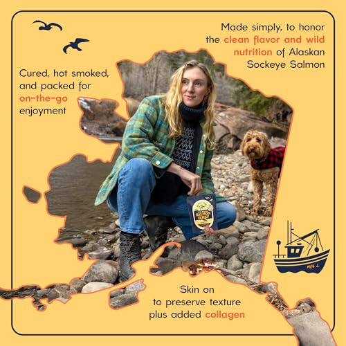 Fable Fish Wild Alaskan Salmon Jerky - Wild Caught Salmon with 3...