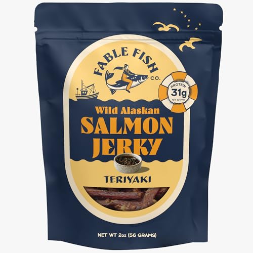 Fable Fish Wild Alaskan Salmon Jerky - Wild Caught Salmon with 3...