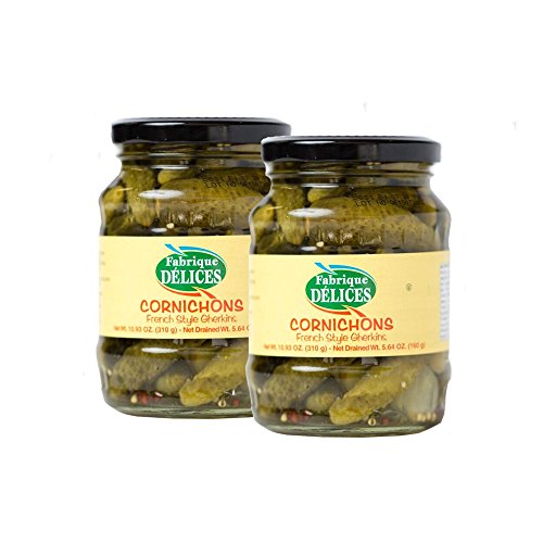 French Gherkins In A Glass Jar - Cornichons - All Natural - 10.9
