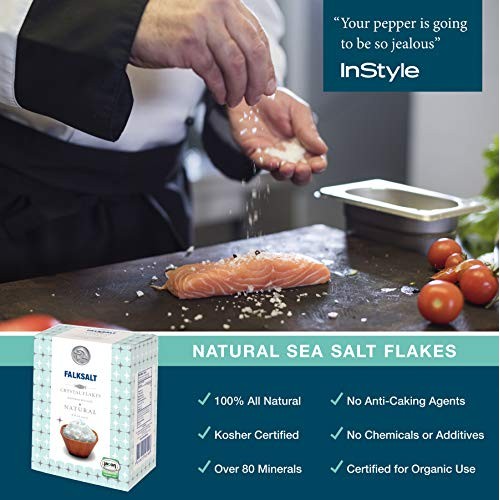 Falksalt Cyprus Organic Sea Salt Flakes, 8.8Oz Box