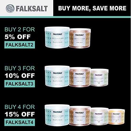 Falksalt Rosemary Sea Salt Flakes - 9 Options - 4.4Oz. Great For