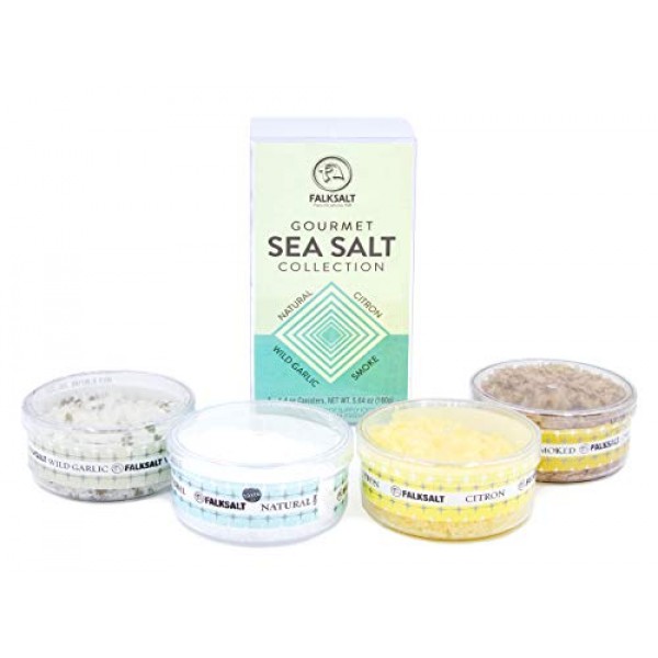 Falksalt 4-Pack Mediterranean Sea Salt Flakes Gift Set - All Nat
