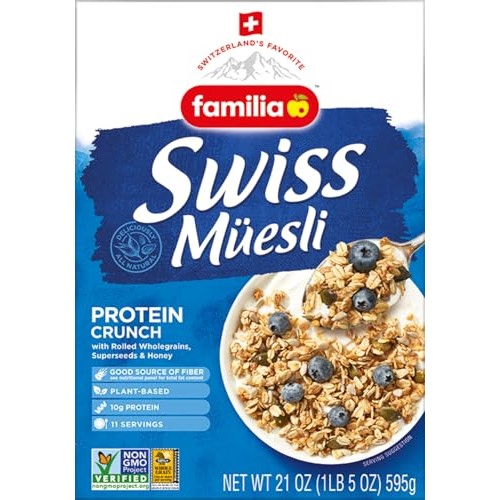 Familia Swiss Muesli Cereal 21oz - Protein Crunch with Superseed...