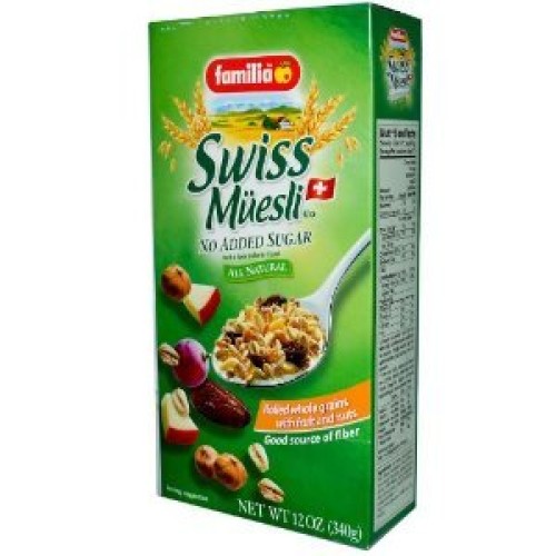 Familia Swiss Muesli Cereal, No Added Sugar, 12-Ounce Box Pack