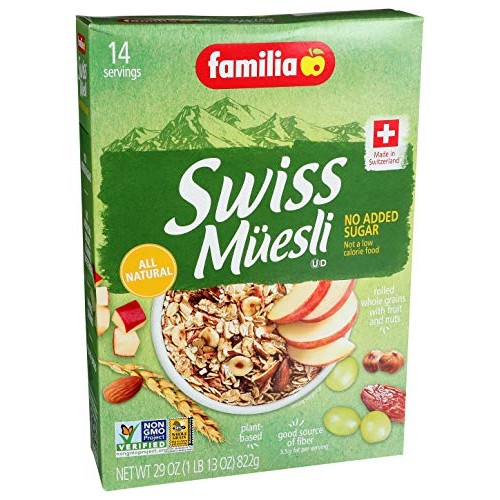 Familia Swiss Muesli Cereal, No Added Sugar, 29 Ounce Box, Pack