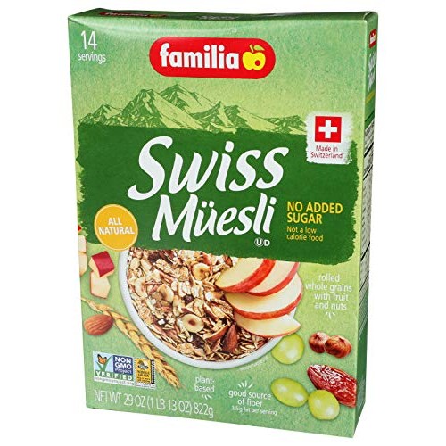 Familia Swiss Muesli Cereal, No Added Sugar, 29 Ounce Box, Pack