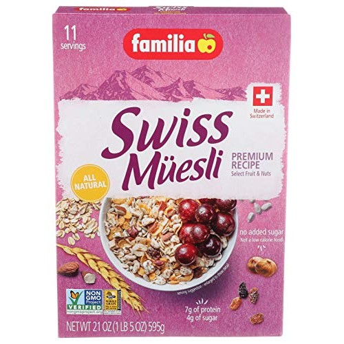 Familia Swiss Muesli Premium, No Sugar Added, 21 Ounce Pack Of 6