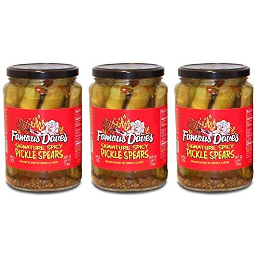 Famous Daves Signature Spicy Pickles 24Oz Glass Jar Pack Of 1