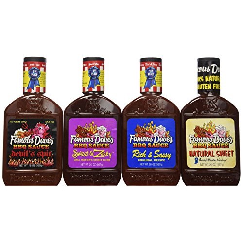 Famous Daves Bbq Sauce Variety Bundle, 19 Oz Pack Of 4 Includ