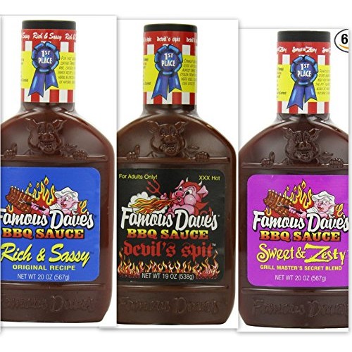Famous Daves Bbq Sauce Variety Bundle, 19 Oz Pack Of 3 Includ