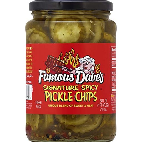 Famous Daves Signature Spicy Pickle Chips, 24 Oz