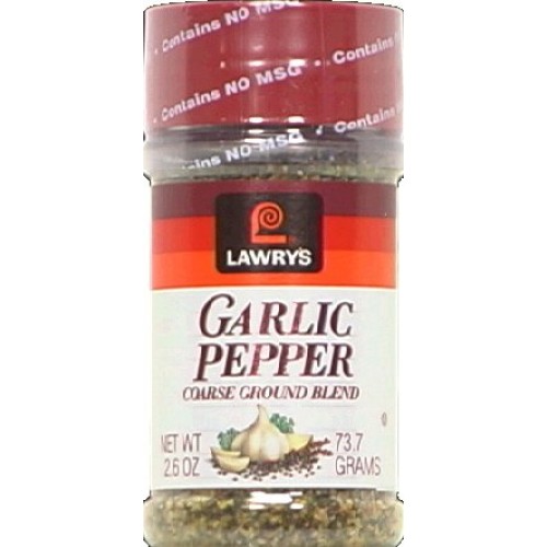 Lawrys Garlic Pepper Coarse Ground Blend, 2.6 Oz Shakers, 2 Pk