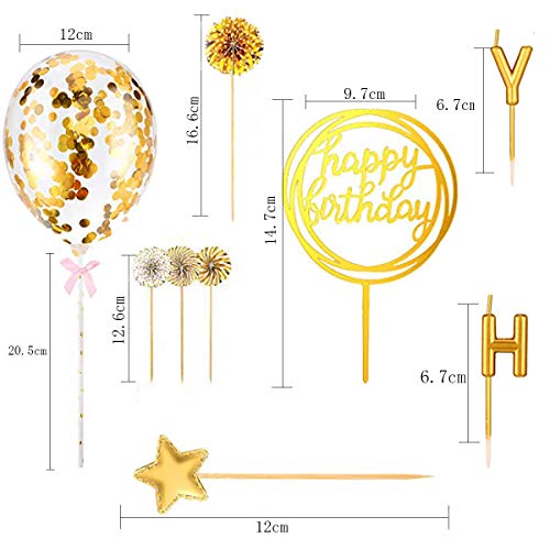 Fantasyon 24 Pcs Happy Birthday Cake Toppers Set, Cake Candles T