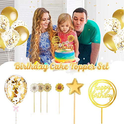 Fantasyon 24 Pcs Happy Birthday Cake Toppers Set, Cake Candles T