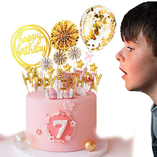 Fantasyon 24 Pcs Happy Birthday Cake Toppers Set, Cake Candles T