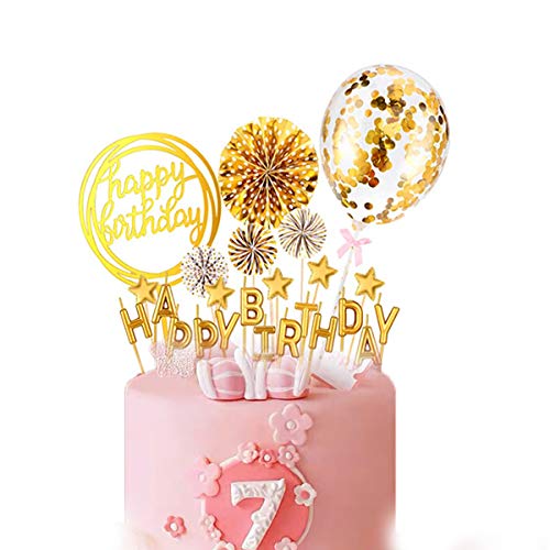 Fantasyon 24 Pcs Happy Birthday Cake Toppers Set, Cake Candles T