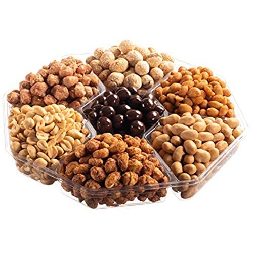 Holiday Party Basket - Gourmet Nuts And Chocolate Gift Tray, Hol