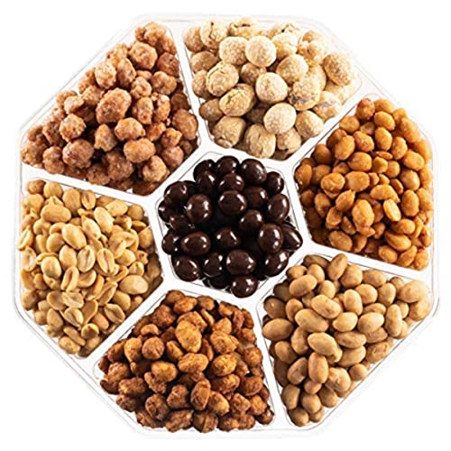 Holiday Party Basket - Gourmet Nuts And Chocolate Gift Tray, Hol