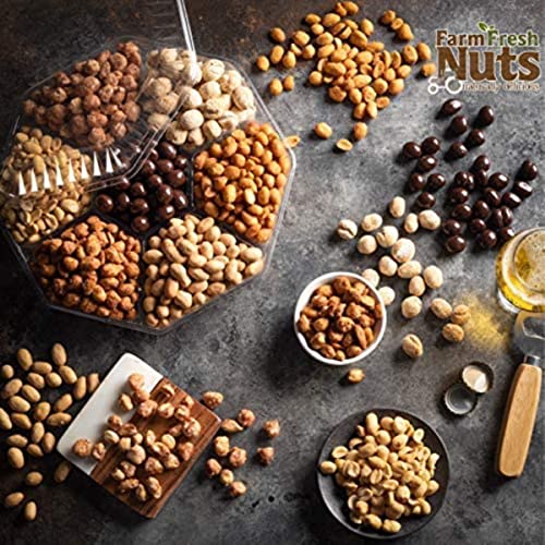 Holiday Party Basket - Gourmet Nuts And Chocolate Gift Tray, Hol