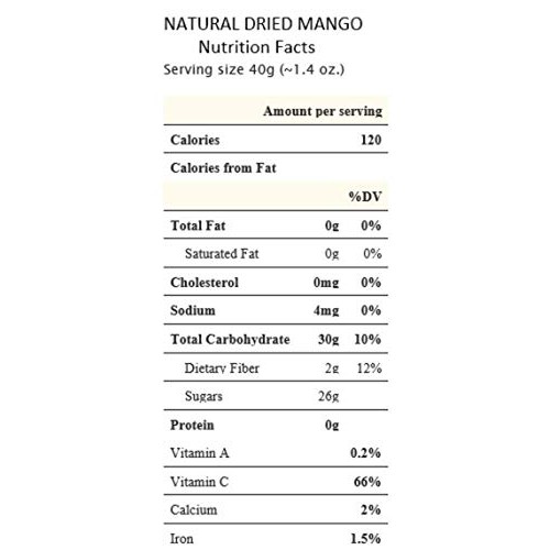 Natural Dried Mango Slices 2 Lbs. - No Added Sugar Or Preserva