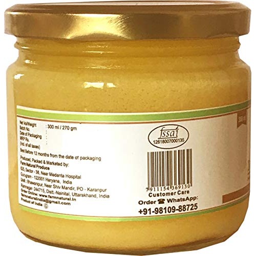 Farm Naturelle Desi Cow Ghee - 100 % Pure Ghee From A2 Milk - 30