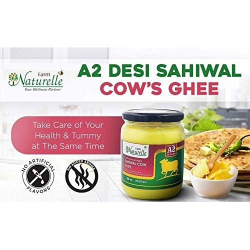 Farm Naturelle -A2 Cow Ghee Frgrass Fed Desi Sahiwal Cows Milk