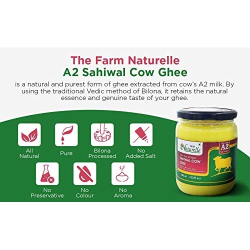 Farm Naturelle -A2 Cow Ghee Frgrass Fed Desi Sahiwal Cows Milk