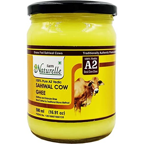 Farm Naturelle -A2 Cow Ghee Frgrass Fed Desi Sahiwal Cows Milk