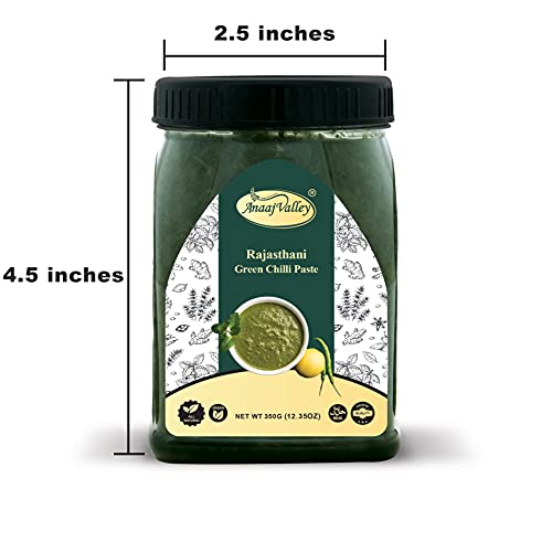 ANAAJ VALLEY Green Chili Paste – 350g Fresh Green Chili Paste – ...
