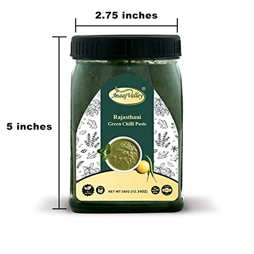 ANAAJ VALLEY Green Chili Paste – 350g Fresh Green Chili Paste – ...