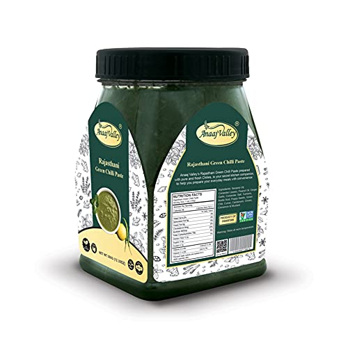 ANAAJ VALLEY Green Chili Paste – 350g Fresh Green Chili Paste – ...