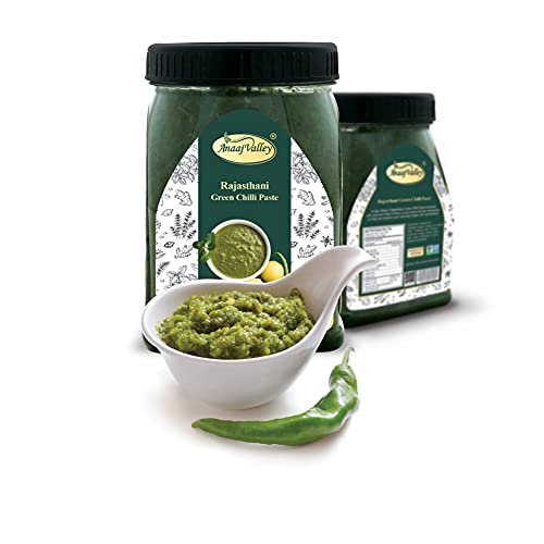 ANAAJ VALLEY Green Chili Paste – 350g Fresh Green Chili Paste – ...