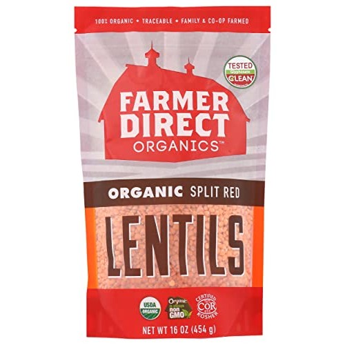 Farmers Direct Coop, Lentils Red Split Organic, 16 Ounce