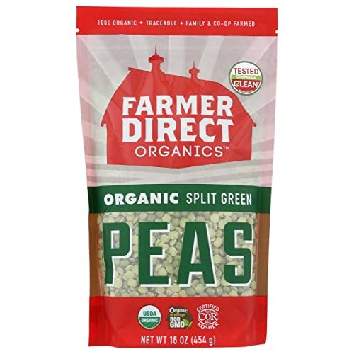 Farmers Direct Coop, Peas Split Green Fair Deal Organic, 16 Ounce