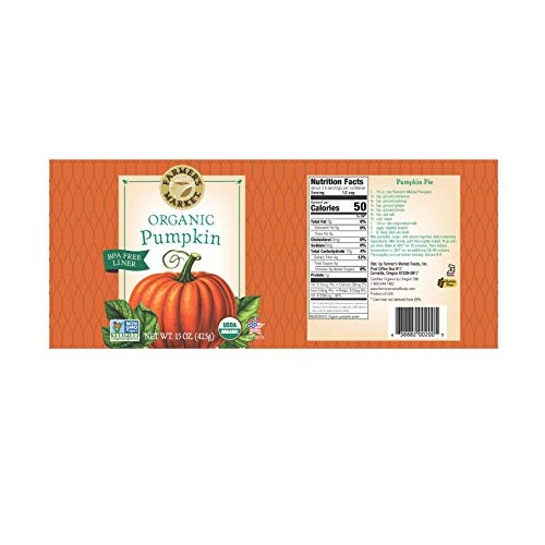 Farmers Market Foods, Organic Canned Pumpkin, 15 Ounce