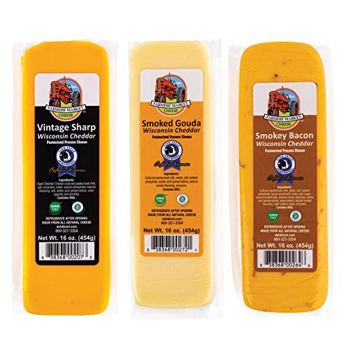 Farmers Market, Wisconsin Cheese Pounder Set, Sharp Cheddar, Smo...