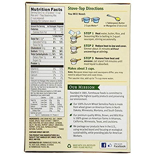 Farmhouse, Mexican Style Rice, 6Oz Box Pack Of 6