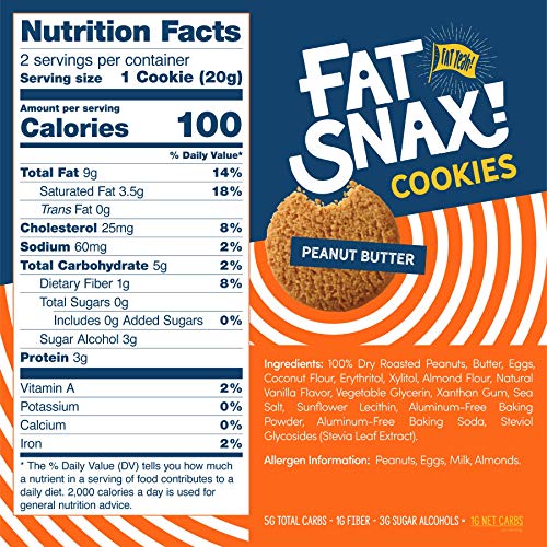 Fat Snax Keto Cookies - Low Carb And Sugar Free Keto Snacks Var