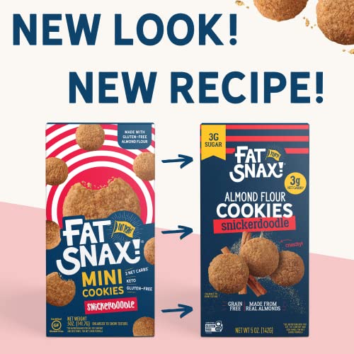 Fat Snax Low-Carb Crunchy Mini Keto Cookies, Snickerdoodle, 5 Ou...