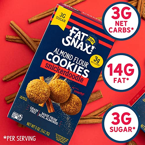 Fat Snax Low-Carb Crunchy Mini Keto Cookies, Snickerdoodle, 5 Ou...