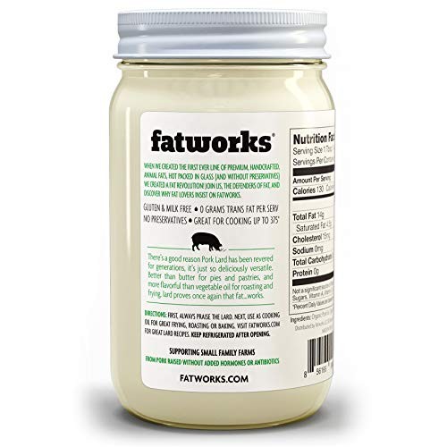 Fatworks, Organic Free Range Pork Lard, Non-Gmo, 100% Certified