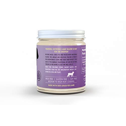 Fatworks Premium Lamb Mutton Tallow, 100% Grass-Fed Grass-Fini