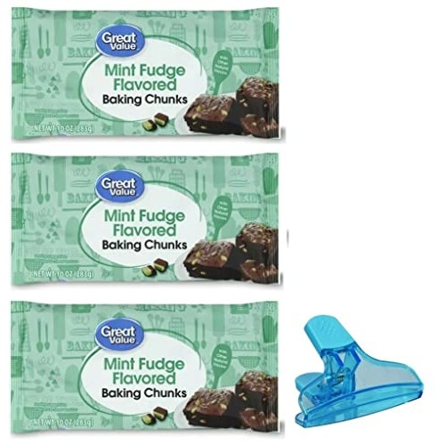 Great Value Mint Fudge Chocolate Chunks Baking Chips Bundle Incl...