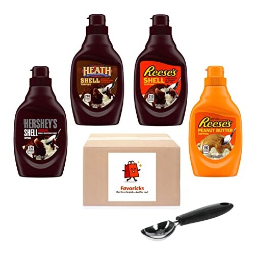 Hersheys Shell Ice Cream Topping Variety Set Includes Heath Tof...