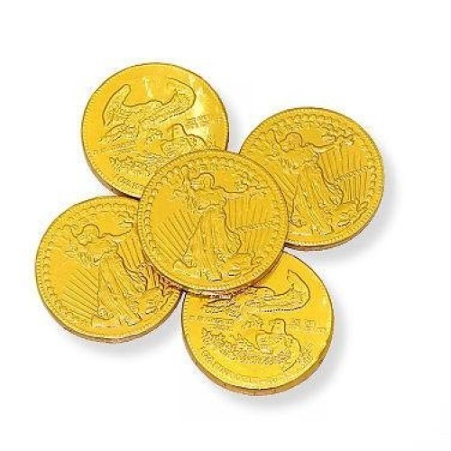 Large Gold Milk Chocolate Foil Coins - 1 Pound