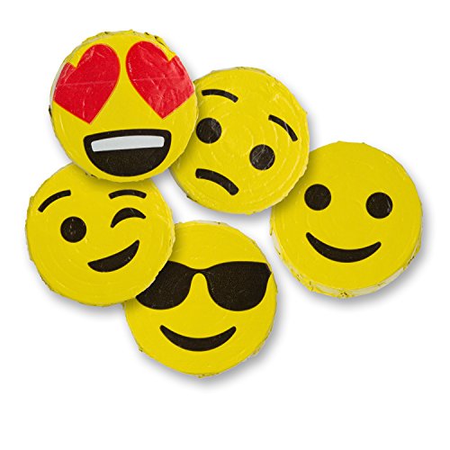 Emoji Chocolate Coins Assorted Fun Candy Emojis - 1 Pound, 60 Pi